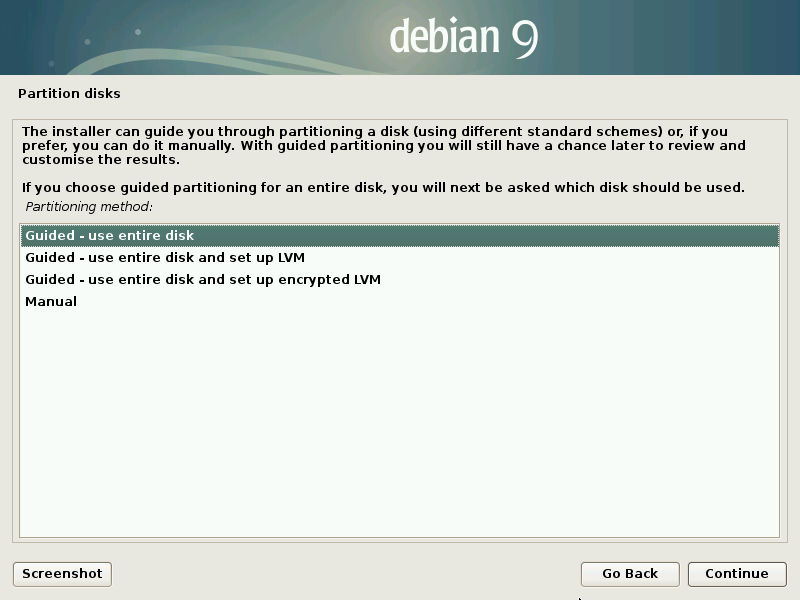 Установка Debian 9 Linux