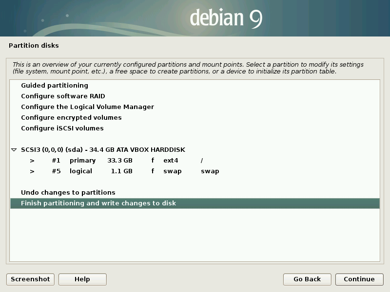 Установка Debian 9 Linux